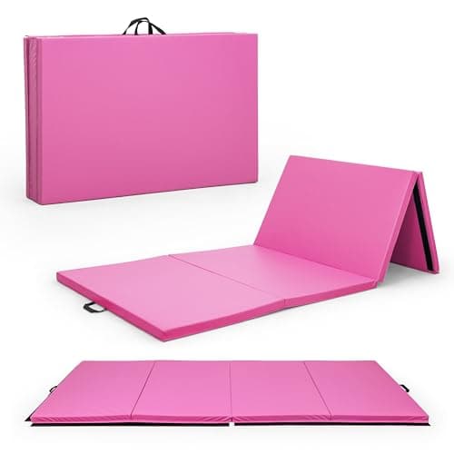 CAP Barbell All Purpose Folding Anti Tear Exercise Training Aerobic Fitness Gym & Gymnastics Balance Mat. 10' x 4' x 3" thick PINK