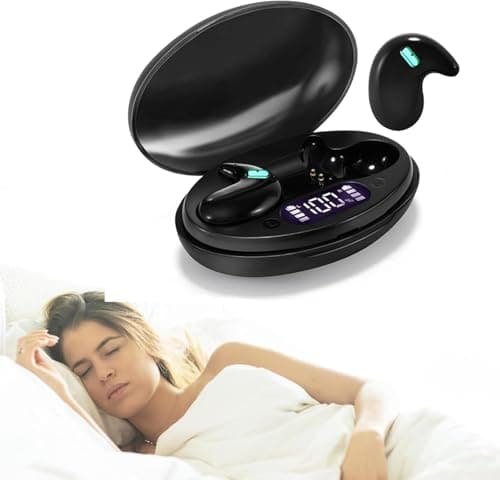 Mudtun Sleep Earbuds Ultra-Thin Wireless Bluetooth 5.3 Earbuds for Side Sleepers, Noise Blocking Sleep Headphones with 6H Playtime, Ergonomic Mini Design for Small Ears (Light Black)