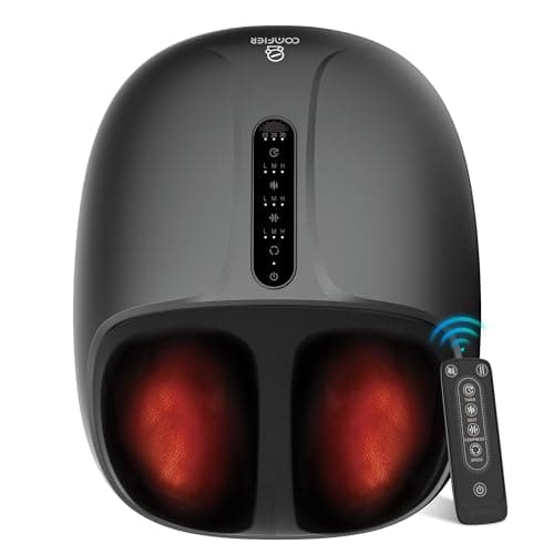 COMFIER Shiatsu Foot Massager with Heat,Compression, Kneading & Rolling,Electric Feet Massager for Home Office Use,Remote Control,Gifts for Women & Men,Size Up to 15"