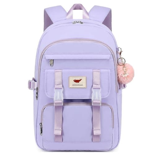 LXYGD Backpack for Girls Laptop Backpacks 15.6 Inch School Bag, Purple, 17.8"x12.5"x7.5", Modern