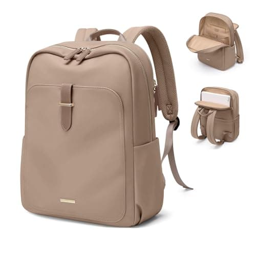 GOLF QUALITY Laptop Backpack for Women,Casual Work Business Backpacks Purse Carry on Travel Backpack,15.6 Inch,Brown