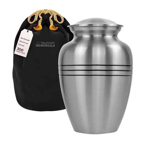Trupoint Memorials Cremation Urn for Human Ashes - Decorative Pewter Urn for Adult Female & Male - Extra Large Funeral Urn